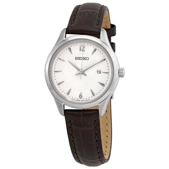 NWT Authentic Seiko Essentials Noble Quartz Silver Dial Women's Watch - Picture 1 of 3